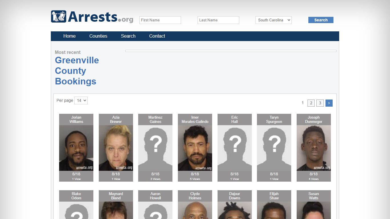 Greenville County Arrests and Inmate Search